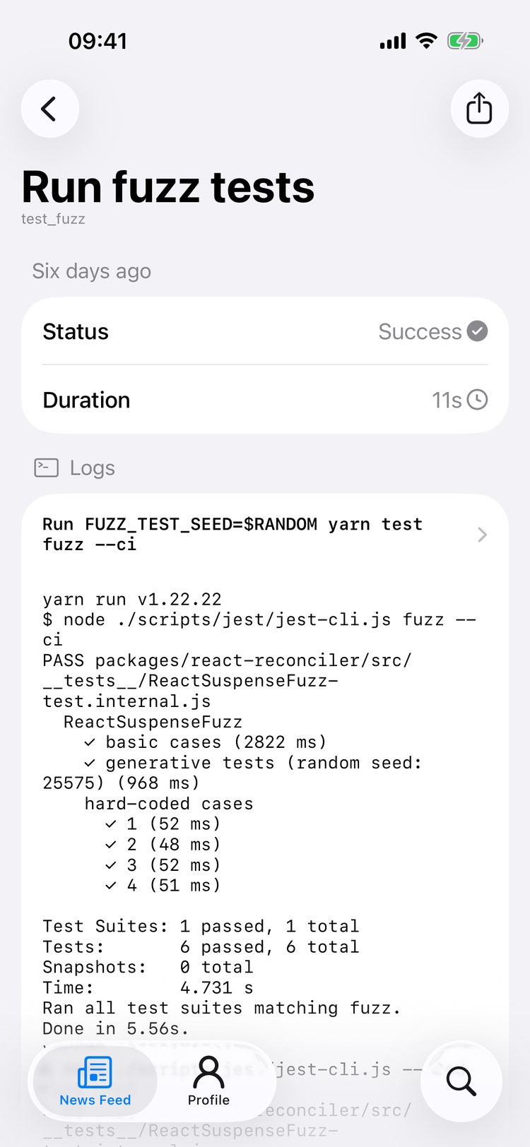 Actions job log on Octodoge